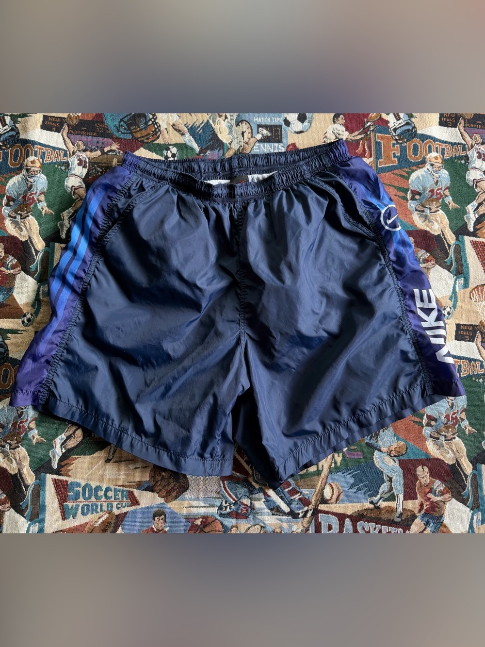 Y2K Men’s Nike Navy Blue Swim Trunks With Pockets